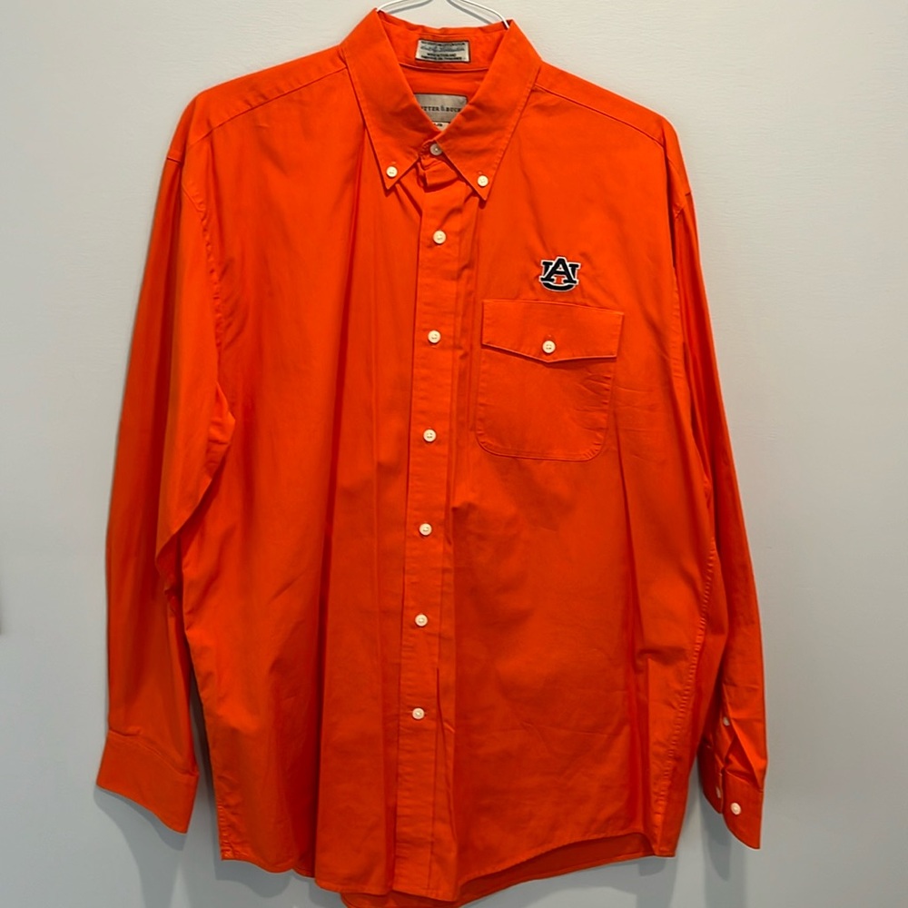 Auburn Cutter & Buck Long sleeve Button down shirt 100% Egyptian Cotton NWOT